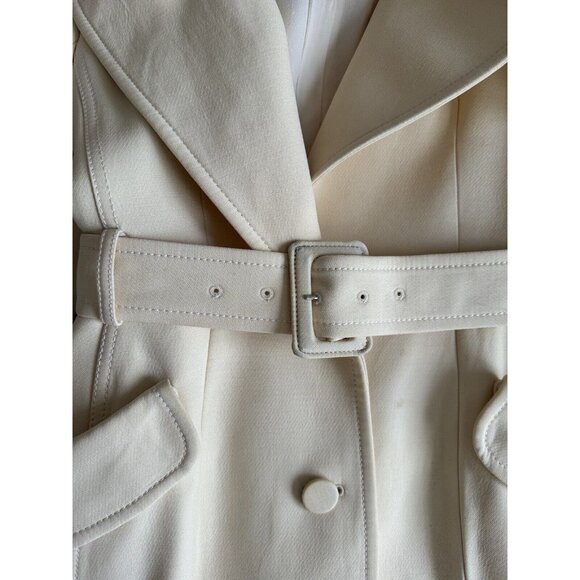 SOLD Auth Vintage Christian Dior Yellow Silk Belted Structured Coat Size XS - Picture 8 of 16